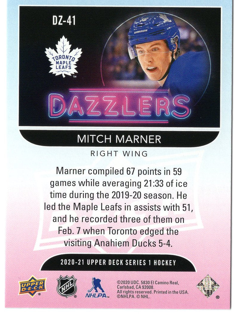 2021 Upper Deck "Mitch Marner" DZ 41 Dazzlers Reflator