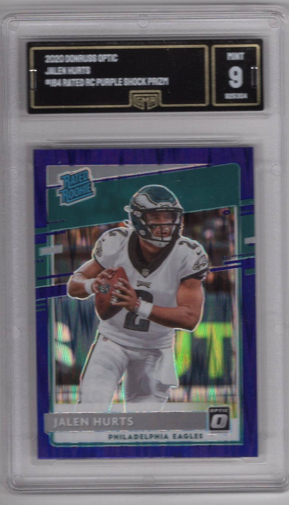 2020 DONRUSS OPTIC JALEN HURTS #164 RATED ROOKIE PURPLE SHOCK PRIZM