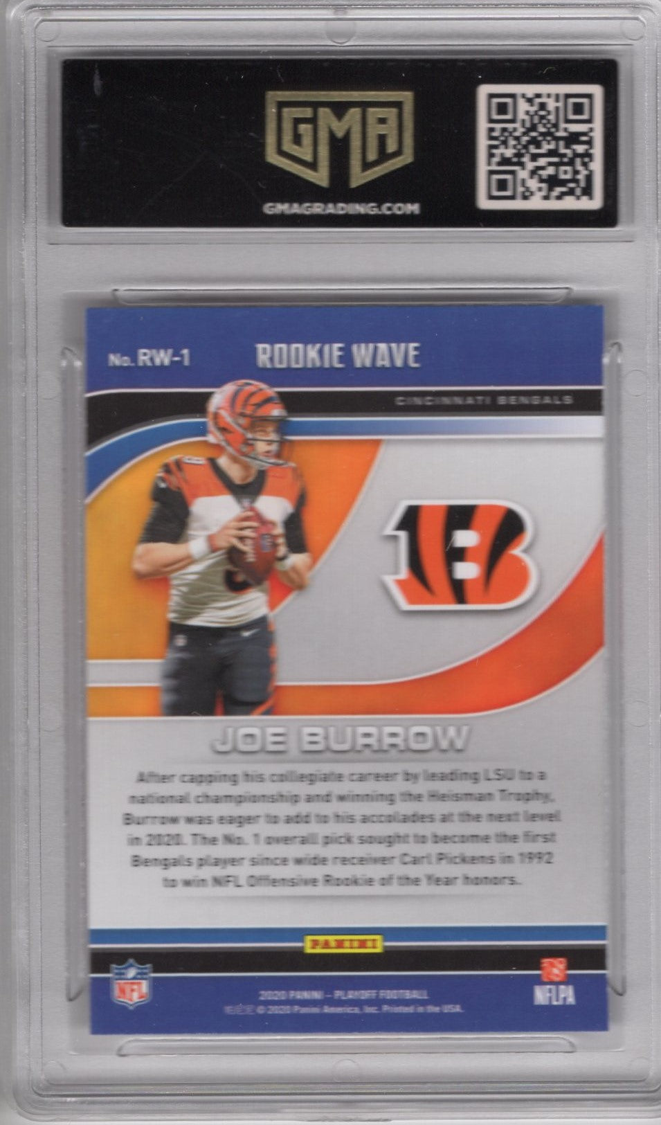 2020 PLAYOFF JOE BURROW #RW-1 ROOKIE WAVE GEM MINT 10