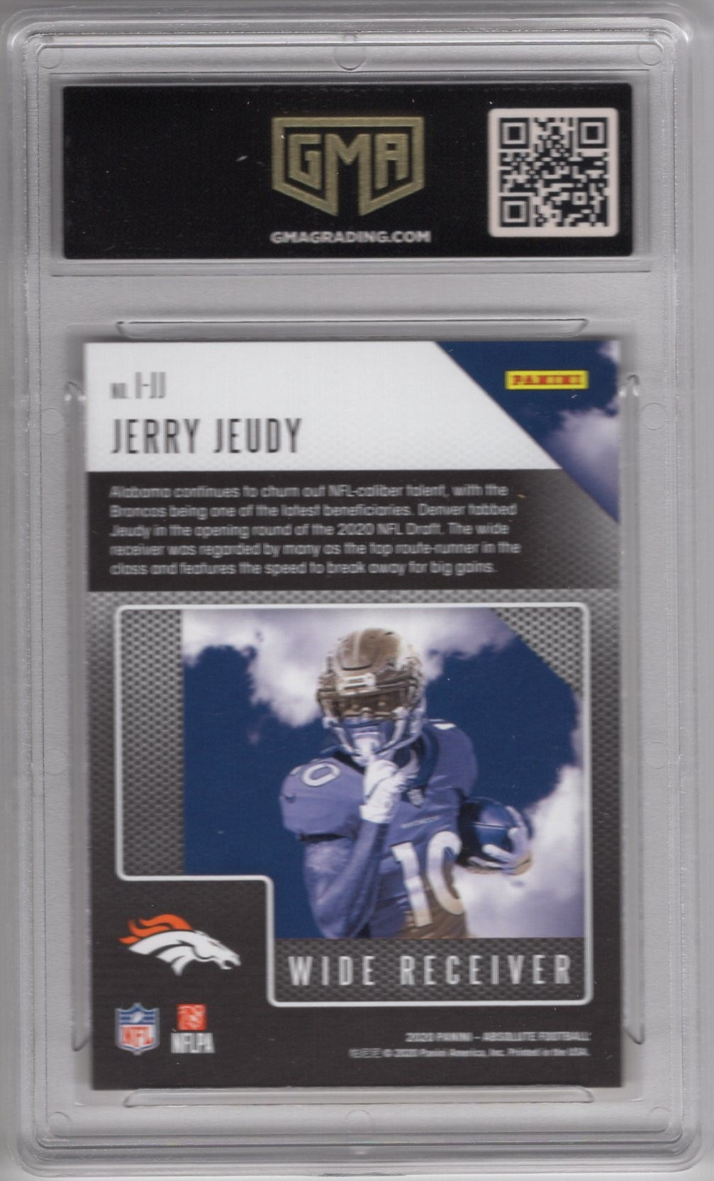 2020 ABSOLUTE FOOTBALL JERRY JEUDY #I-JJ INTRODUCTIONS GOLD 3/10 MINT 9