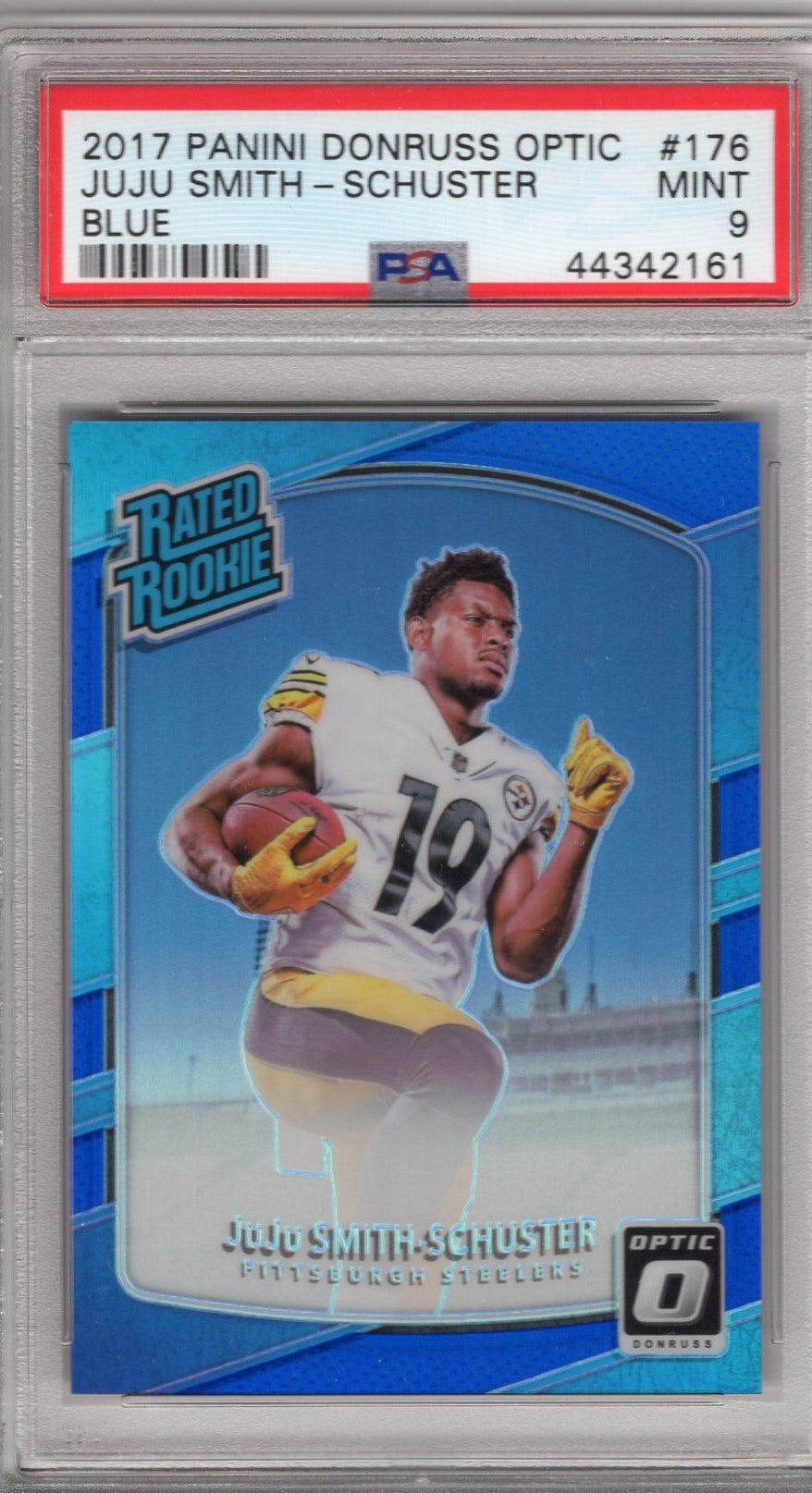 2017 DONRUSS OPTIC JUJU SMITH-SCHUSTER RATED ROOKIE BLUE PRIZM 092/149