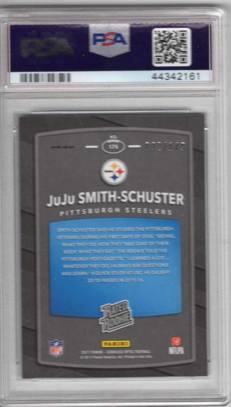 2017 DONRUSS OPTIC JUJU SMITH-SCHUSTER RATED ROOKIE BLUE PRIZM 092/149