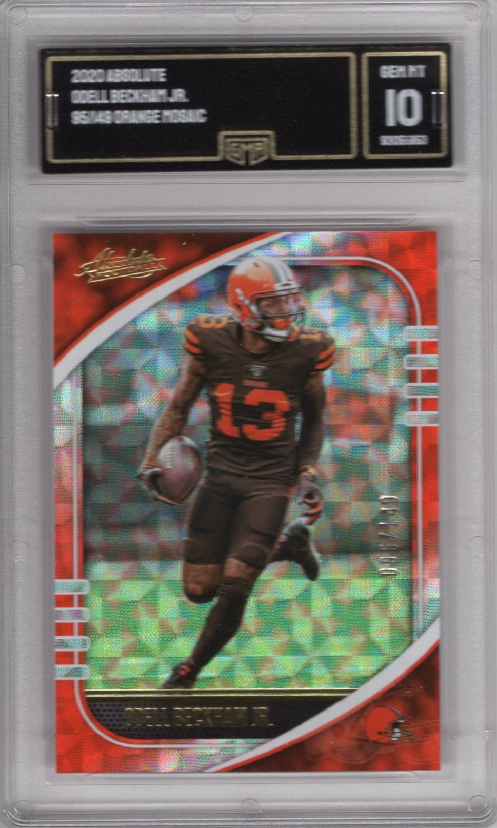 2020 ABSOLUTE FOOTBALL ODELL BECKHAM JR. 95/149 SSP ORANGE MOSAIC GEM MINT 10