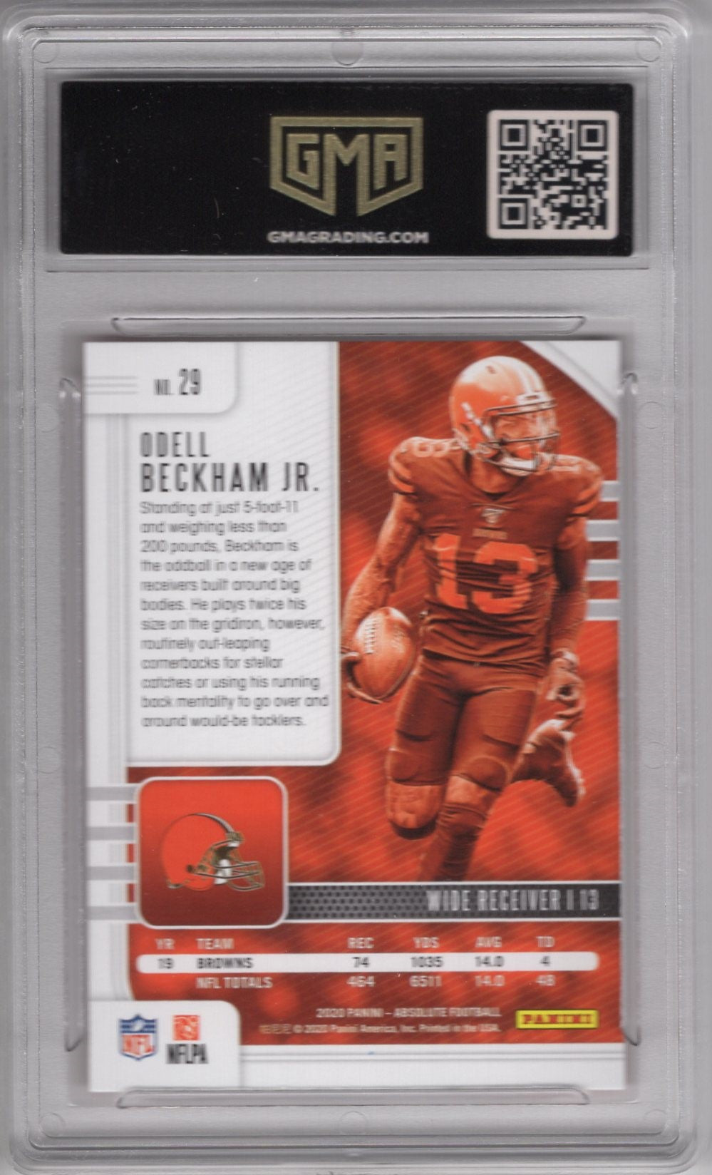 2020 ABSOLUTE FOOTBALL ODELL BECKHAM JR. 95/149 SSP ORANGE MOSAIC GEM MINT 10