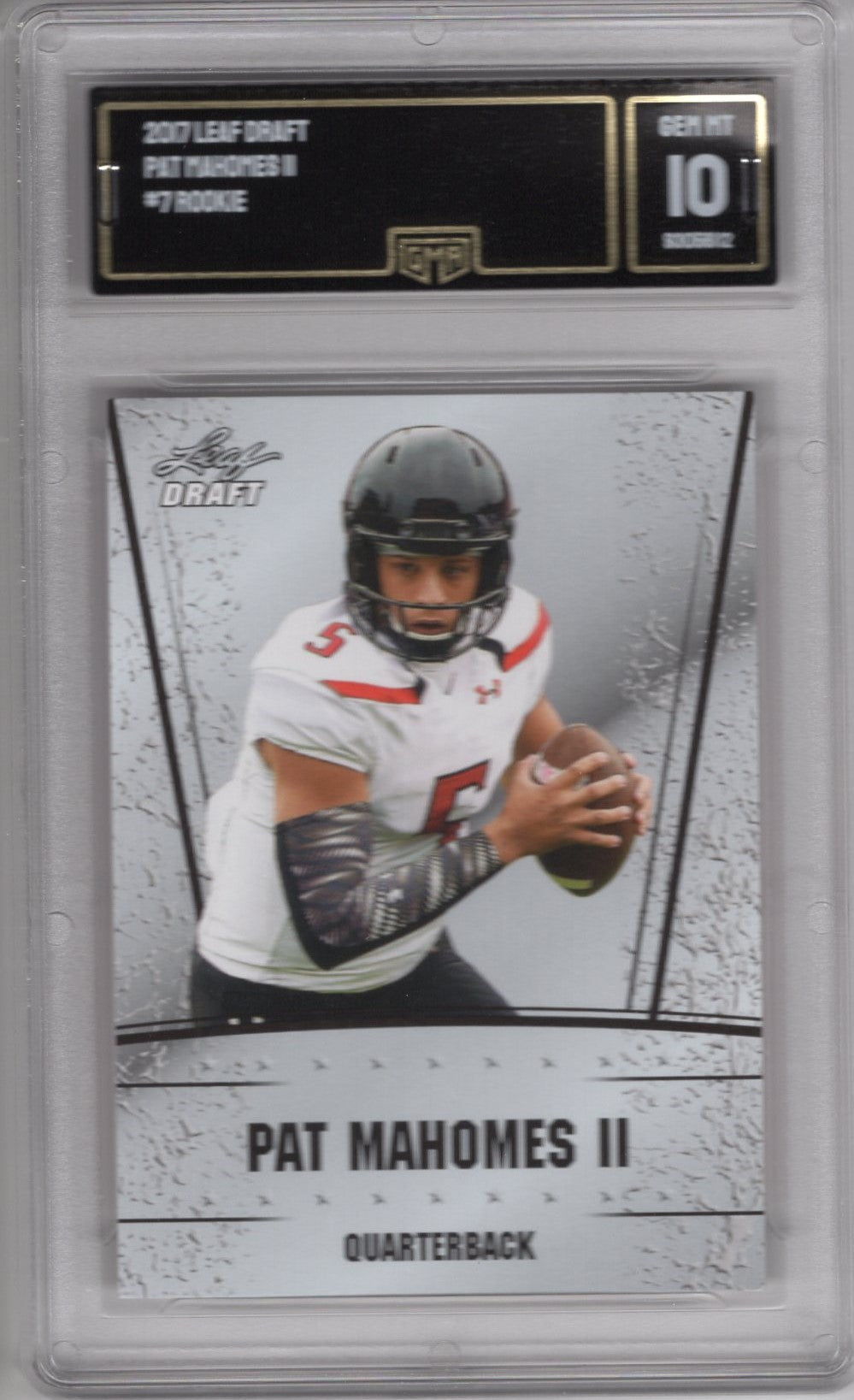 2017 LEAF DRAFT PATRICK MAHOMES II ROOKIE CARD #7 SILVER GEM MINT 10