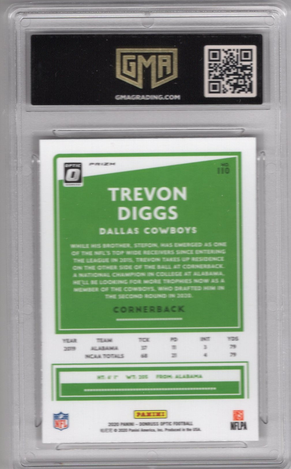 2020 DONRUSS OPTIC TREVON DIGGS #110 SILVER ROOKIE PRIZM GEM MINT 10