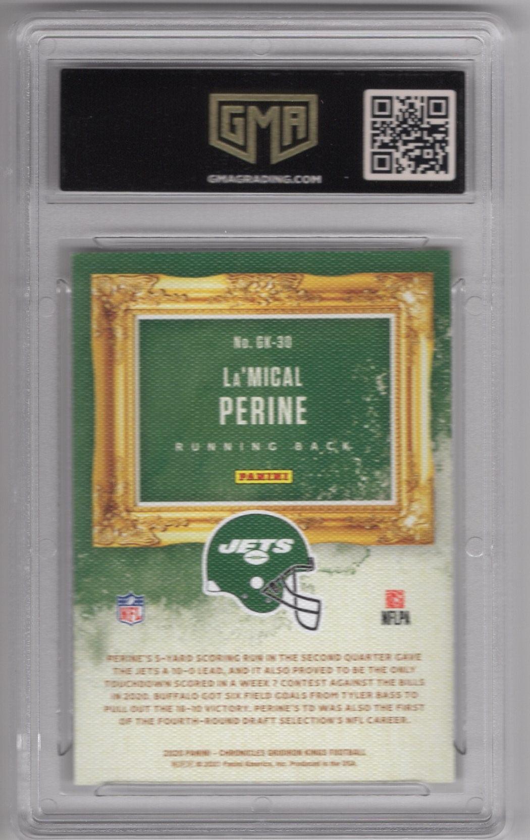 2020 PANINI CHRONICLES LA'MICAL PERINE GRIDIRON KINGS PURPLE ROOKIE SSP 29/49