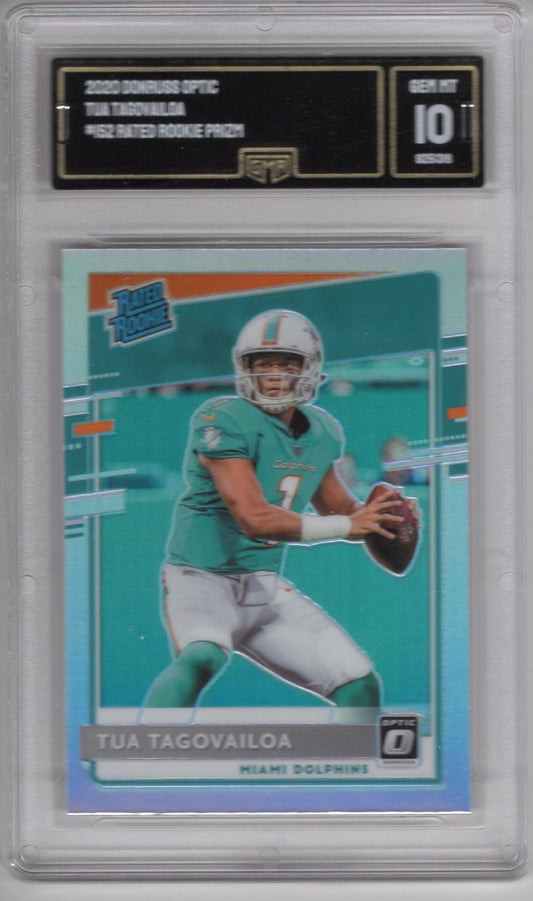 2020 DONRUSS OPTIC TUA TAGOVAILOA #152 RATED ROOKIE SILVER PRIZM GEM MINT 10