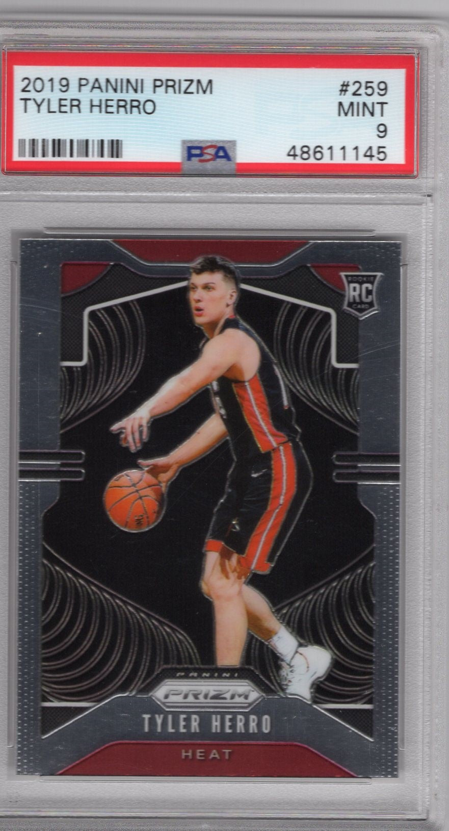 2019 PANINI PRIZM TYLER HERRO #259 PSA 9 MINT ROOKIE CARD