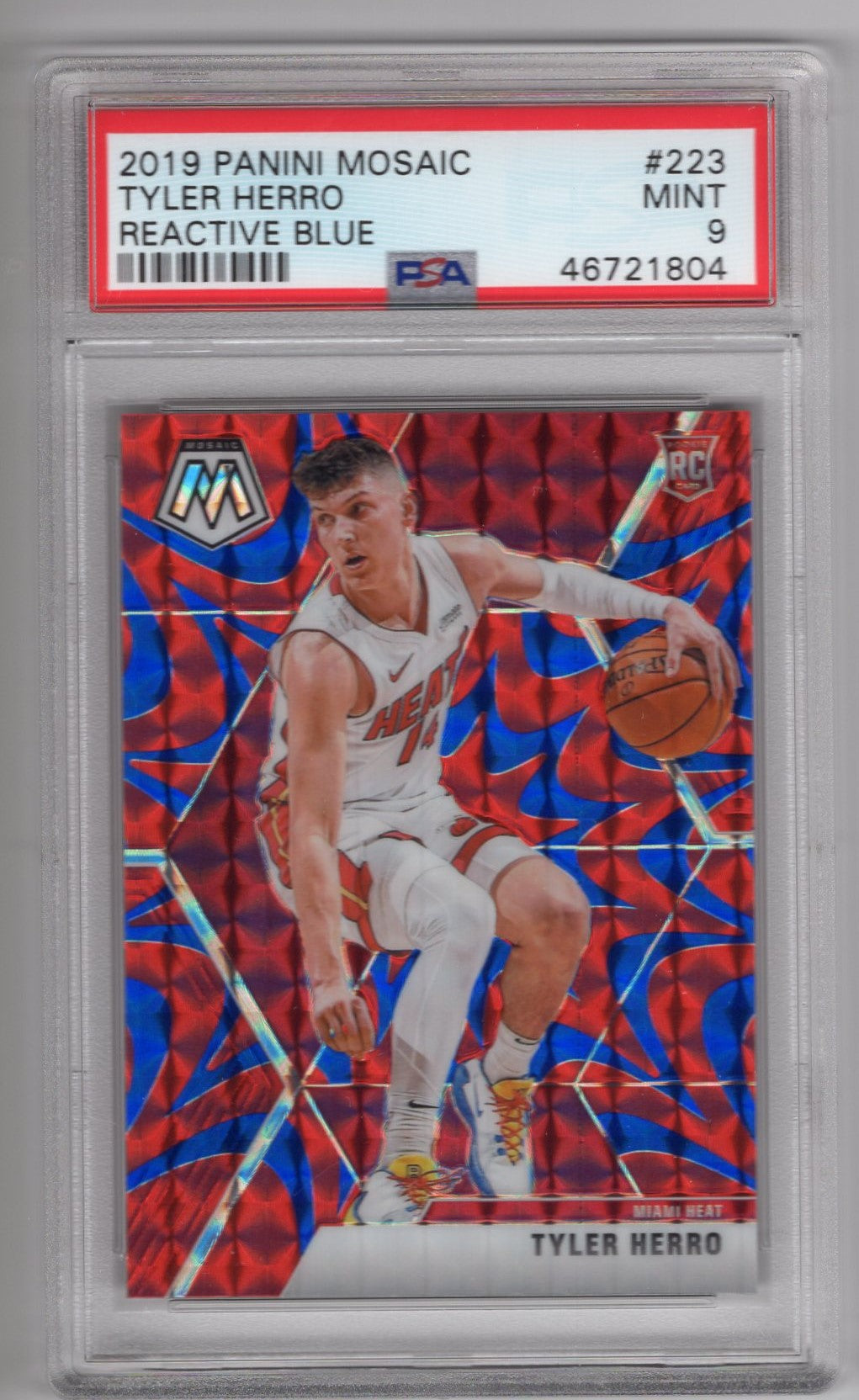 2019 PANINI MOSAIC TYLER HERRO REACTIVE BLUE #223 PSA 9