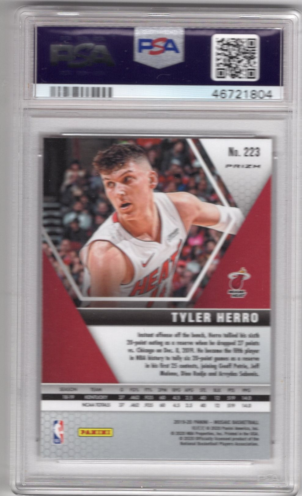 2019 PANINI MOSAIC TYLER HERRO REACTIVE BLUE #223 PSA 9