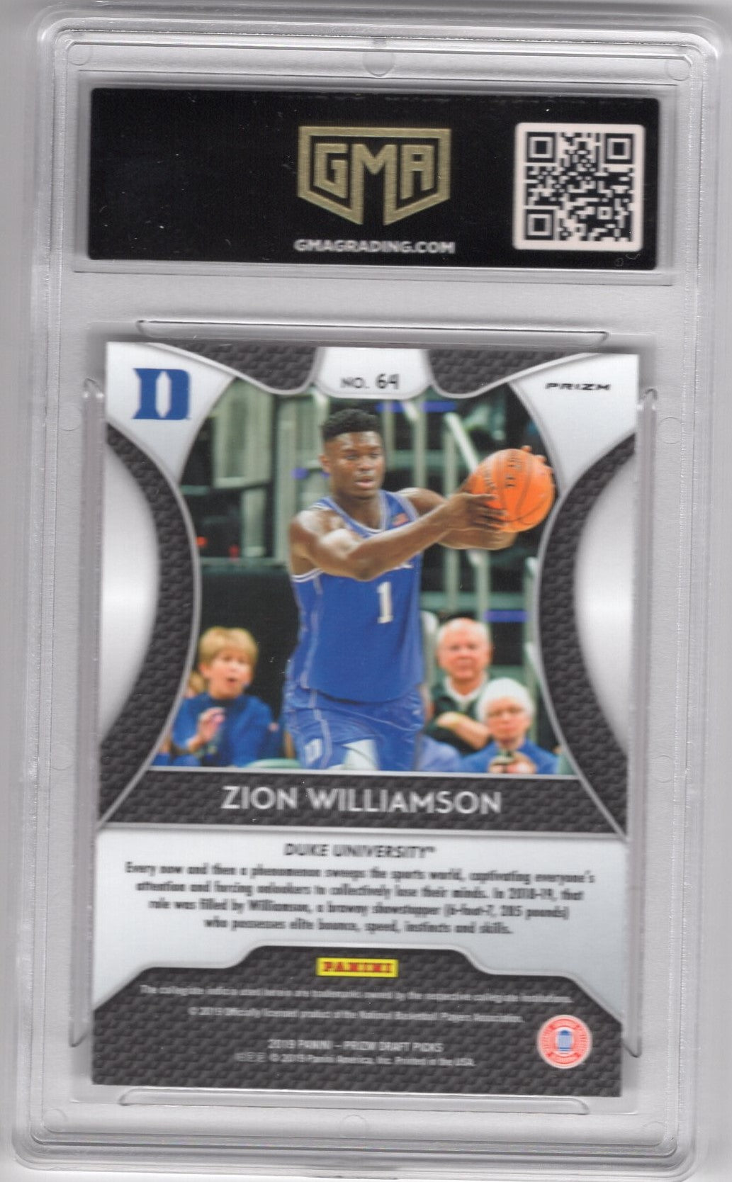 2019 PRIZM DRAFT PICKS ZION WILLIAMSON #64 PINK PULSAR PRIZM GEM MINT 10