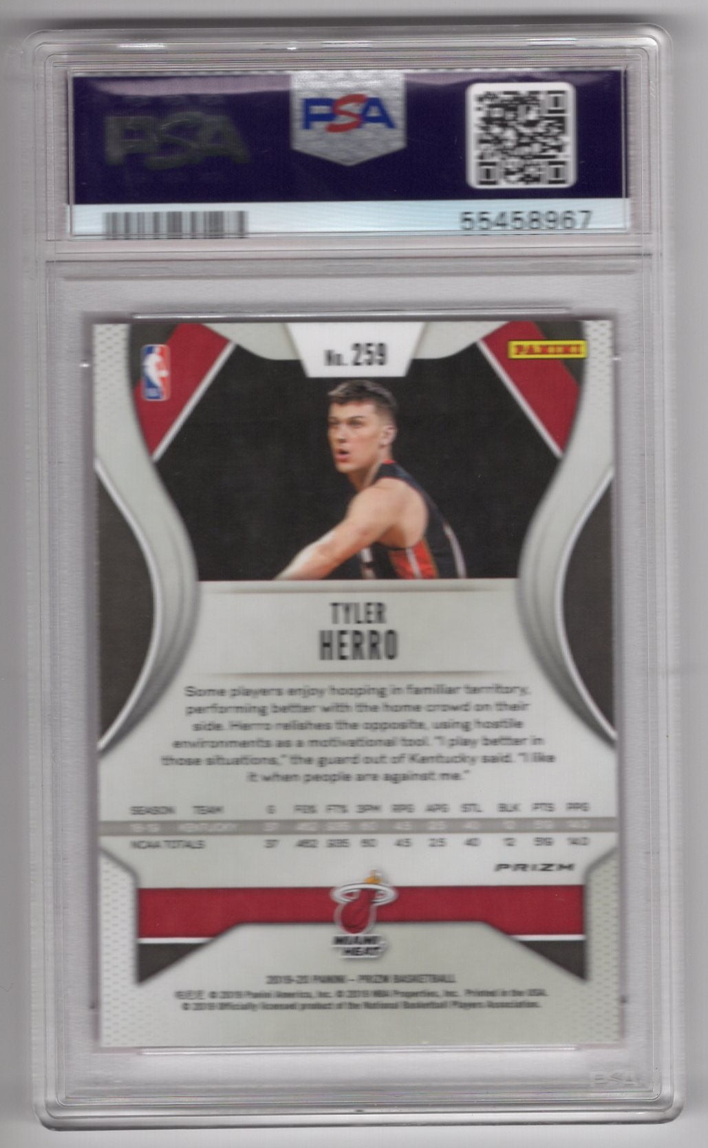 2019 Tyler HERRO PANINI PRIZM PINK ICE PSA 9