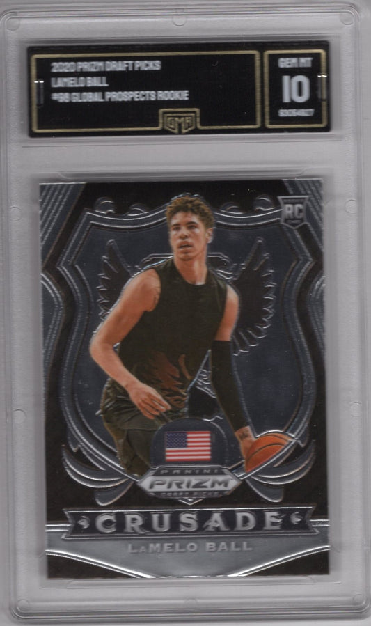 2020 PRIZM DRAFT LAMELO BALL #83 CRUSADE GEM MINT 10