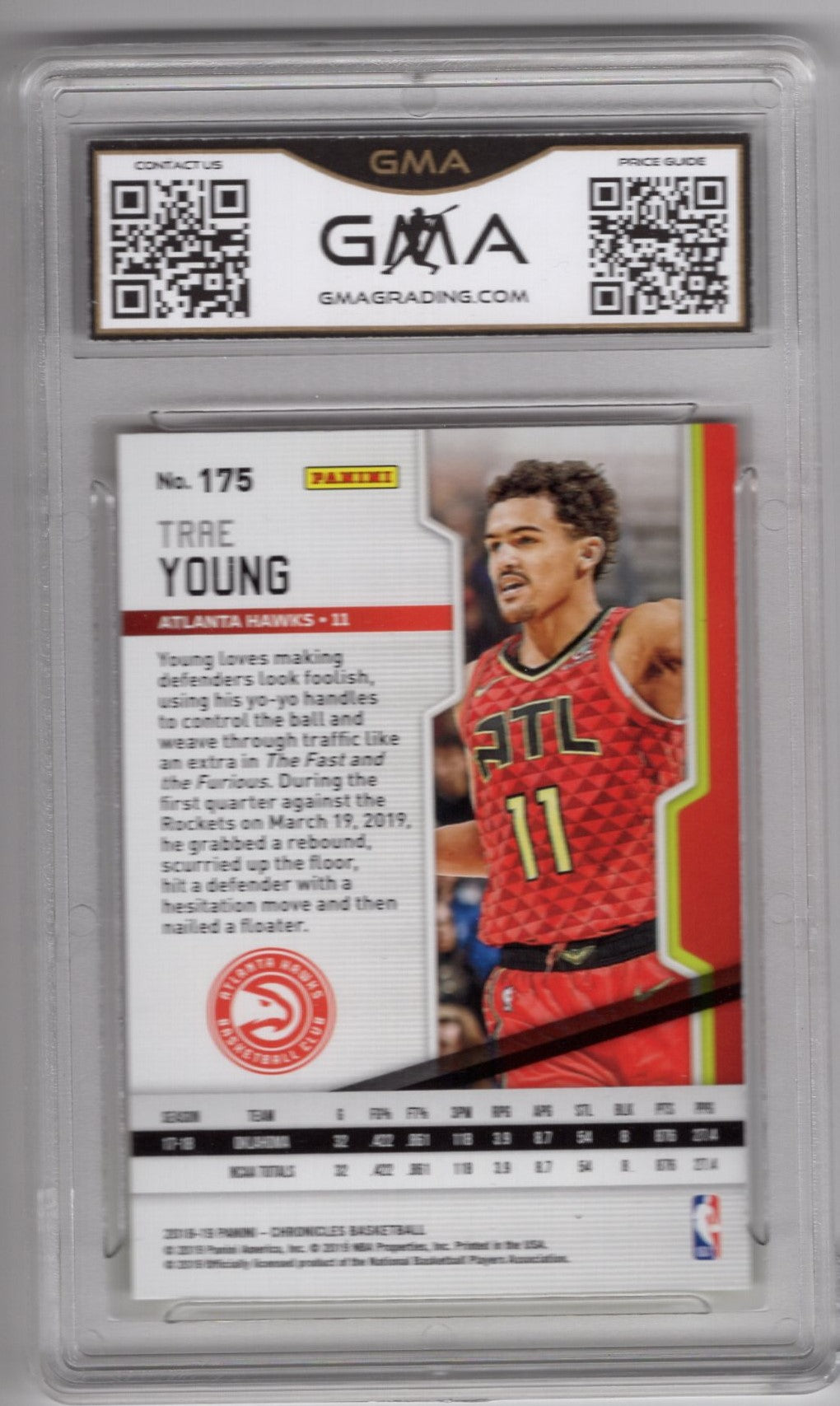 2018 PLAYOFF NBA TRAE YOUNG ROOKIE #175 MINT 9