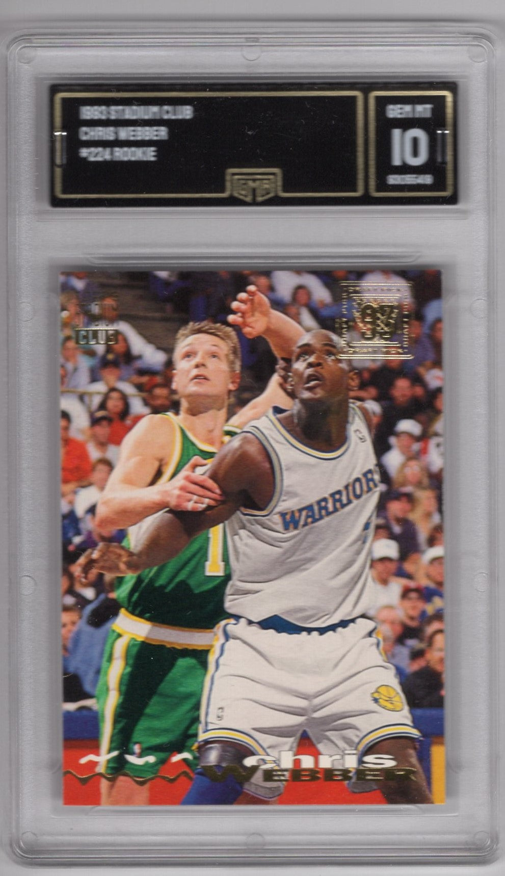 1993 STADIUM CLUB CHRIS WEBBER #224 ROOKIE GEM MINT 10