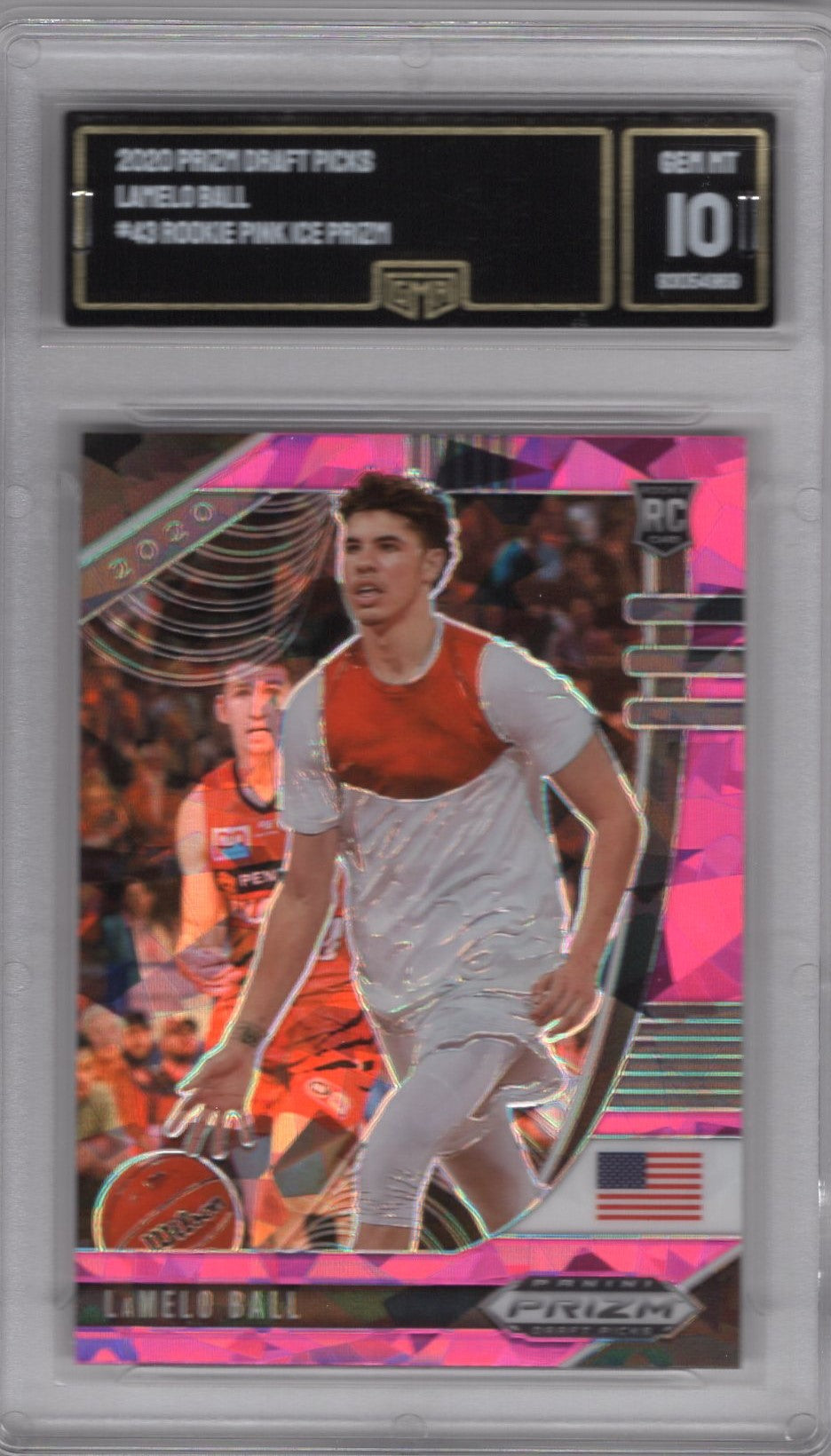 2020 PRIZM DRAFT LAMELO BALL #43 ROOKIE PINK ICE PRIZM