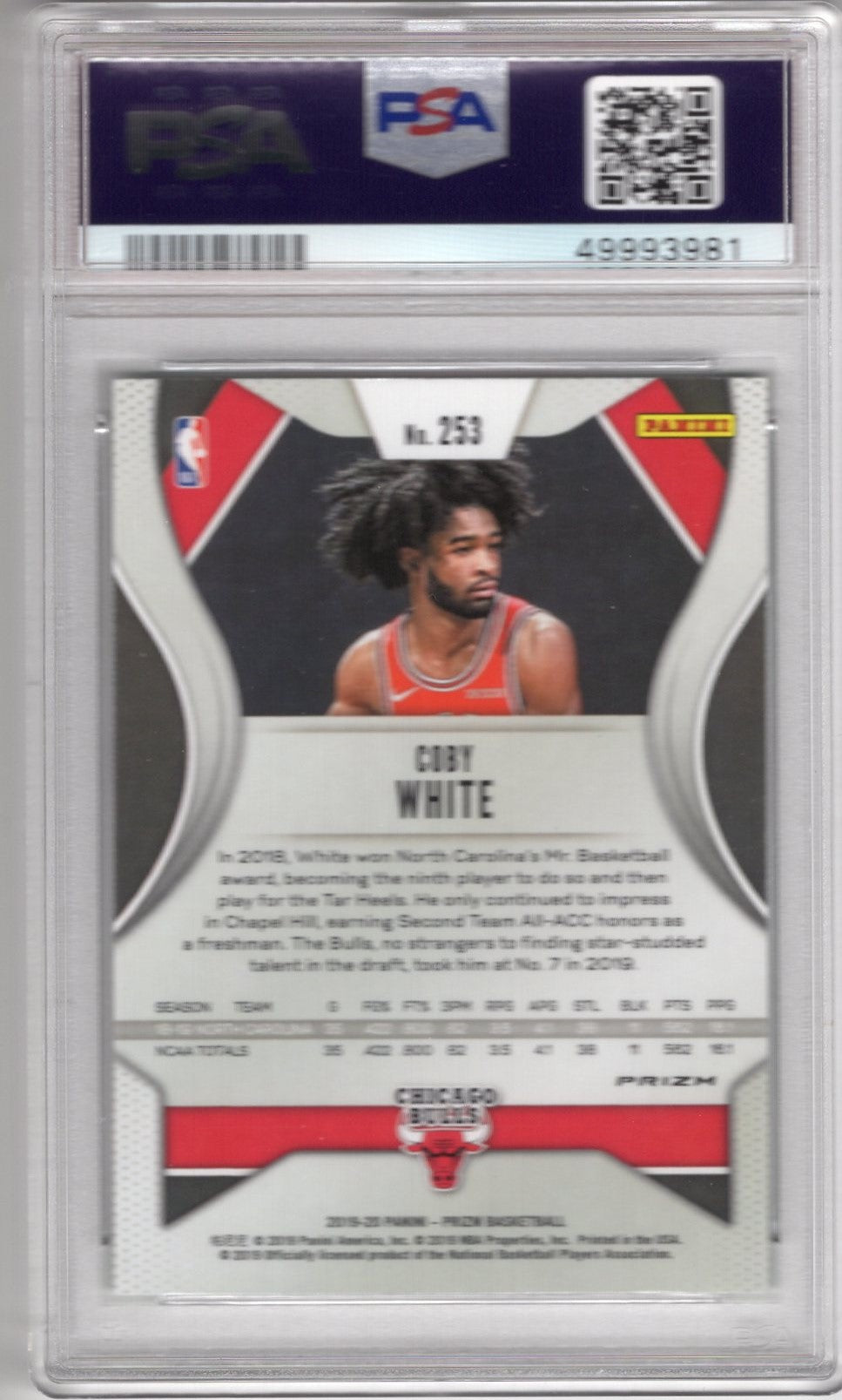 2019 PANINI PRIZM COBY WHITE GREEN PRIZM #253 PSA 9