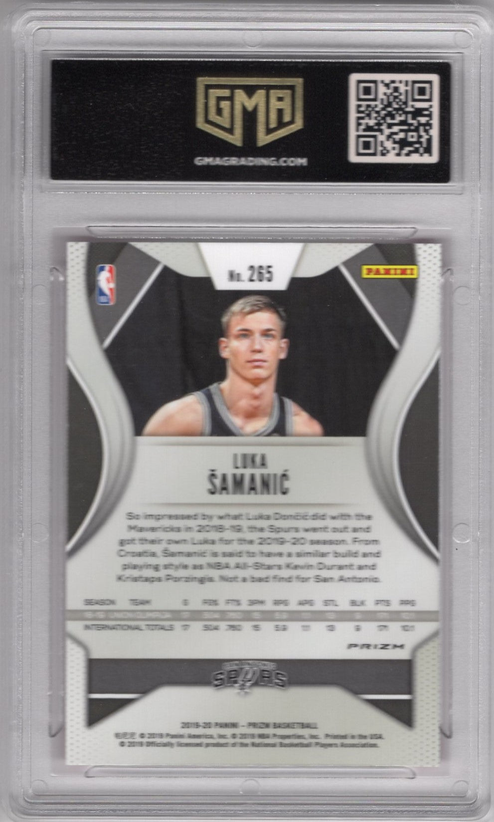 2020 PANINI PRIZM LUKA SAMANIC #265 PINK ICE ROOKIE CARD