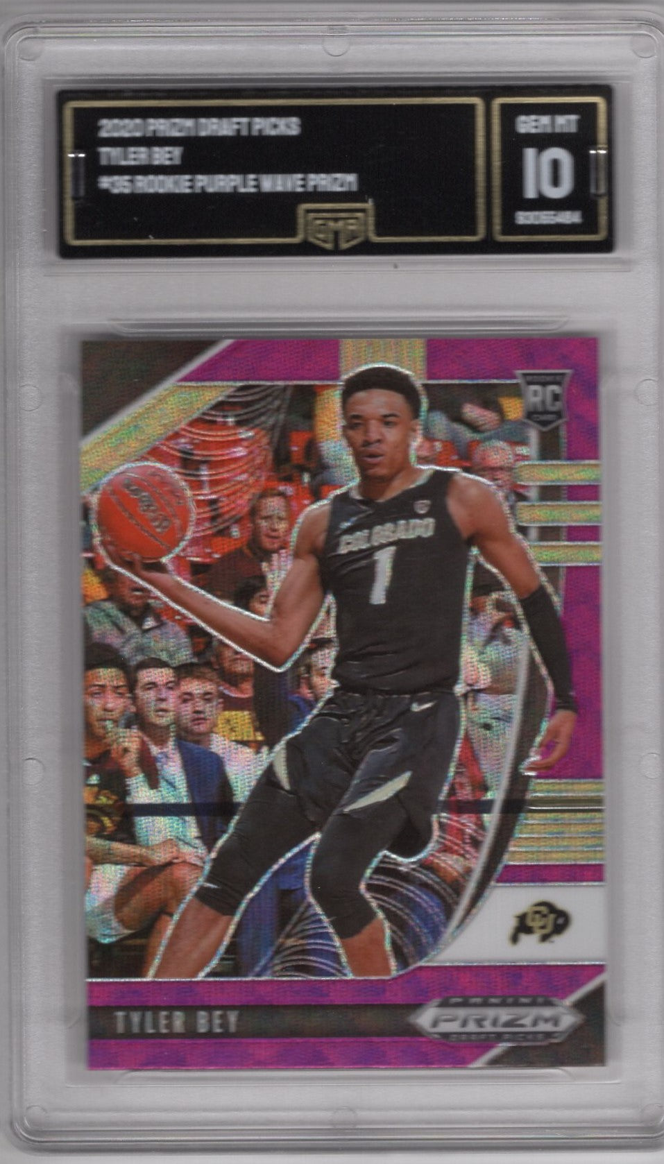 2020 PANINI PRIZM DRAFT PICKS TYLER BEY #35 PURPLE WAVE ROOKIE PRIZM