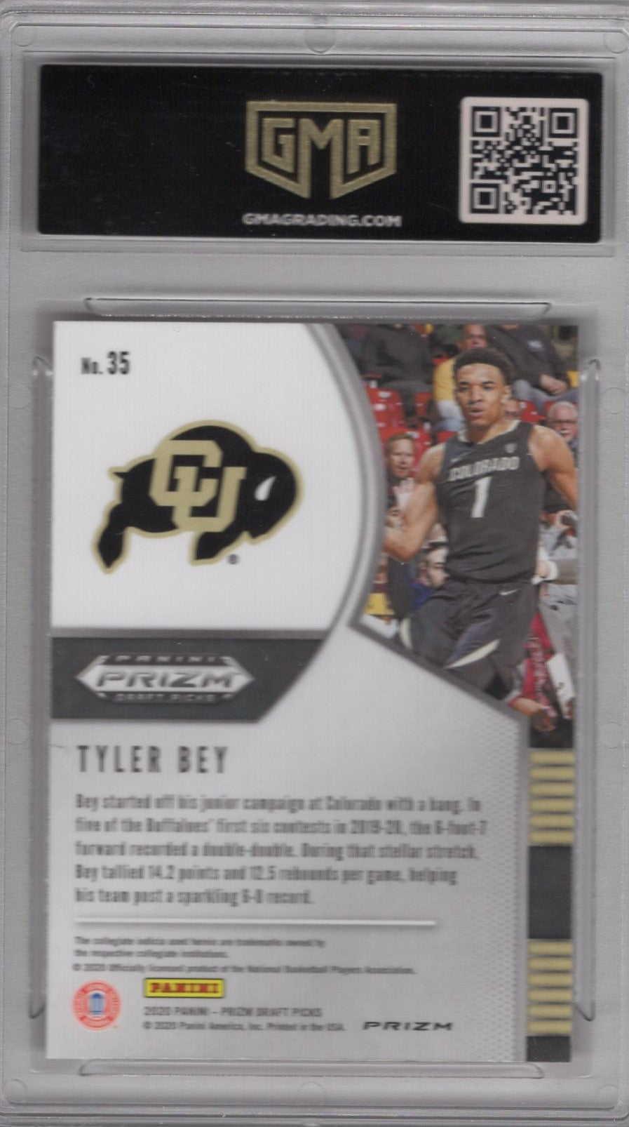 2020 PANINI PRIZM DRAFT PICKS TYLER BEY #35 PURPLE WAVE ROOKIE PRIZM