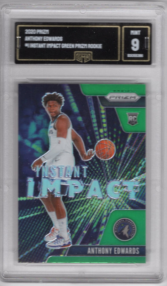 2020 PANINI PRIZM ANTHONY EDWARDS #1 INSTANT IMPACT GREEN ROOKIE PRIZM