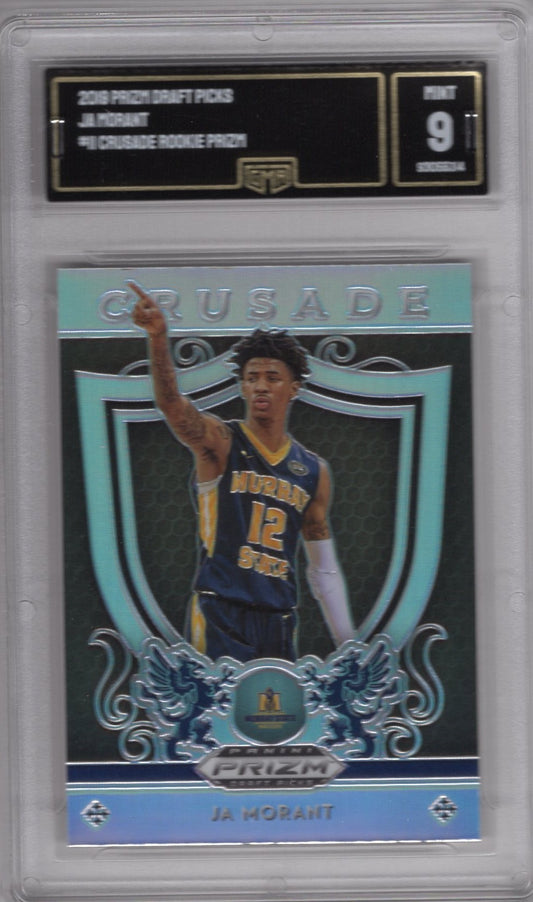 2019 PANINI PRIZM DRAFT PICKS JA MORANT #11 CRUSADE SILVER PRIZM ROOKIE CARD