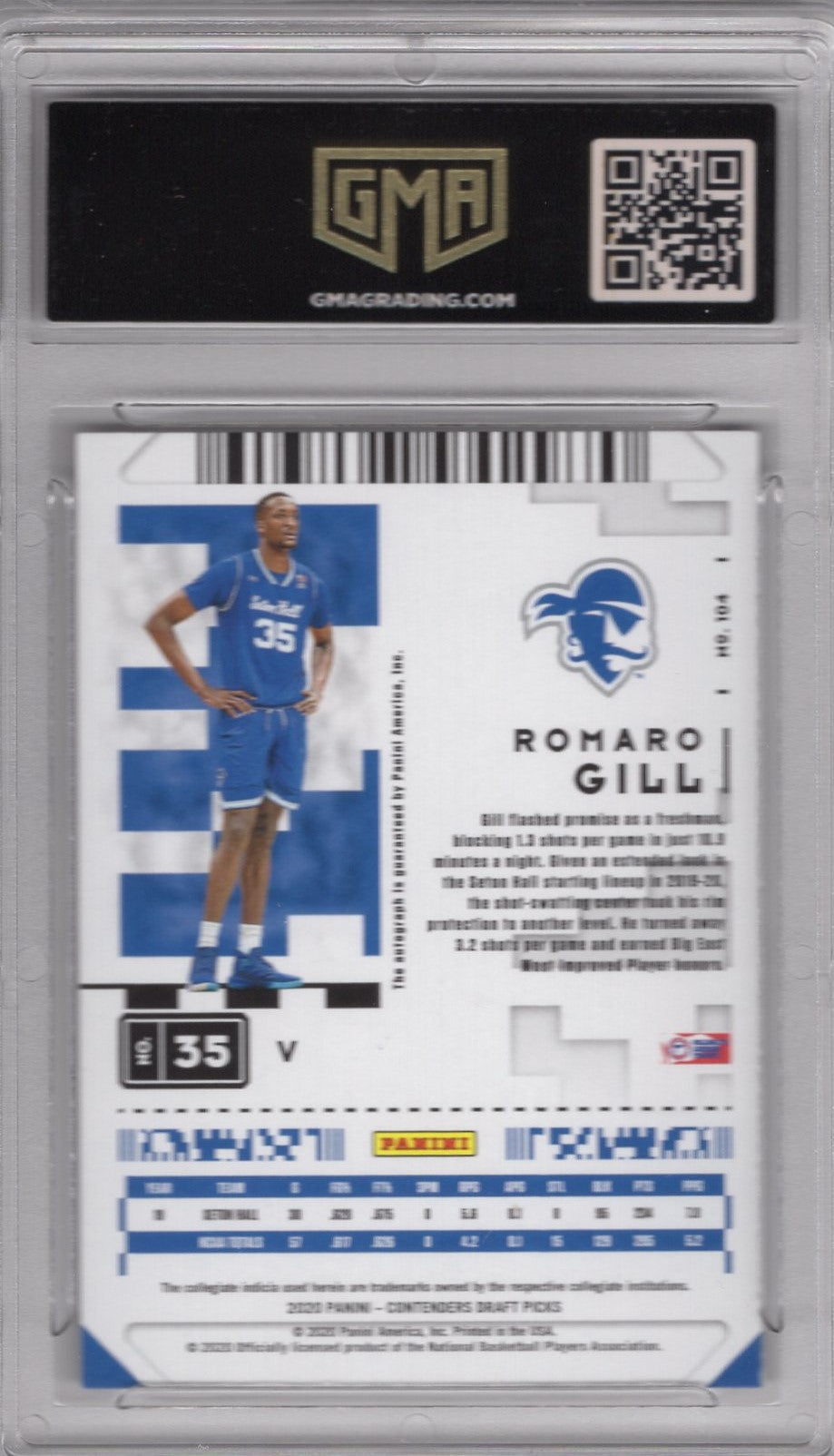 2020 PANINI CONTENDERS DRAFT PICKS ROMARO GILL SP VARIATION17/99 ROOKIE AUTOGRAPH