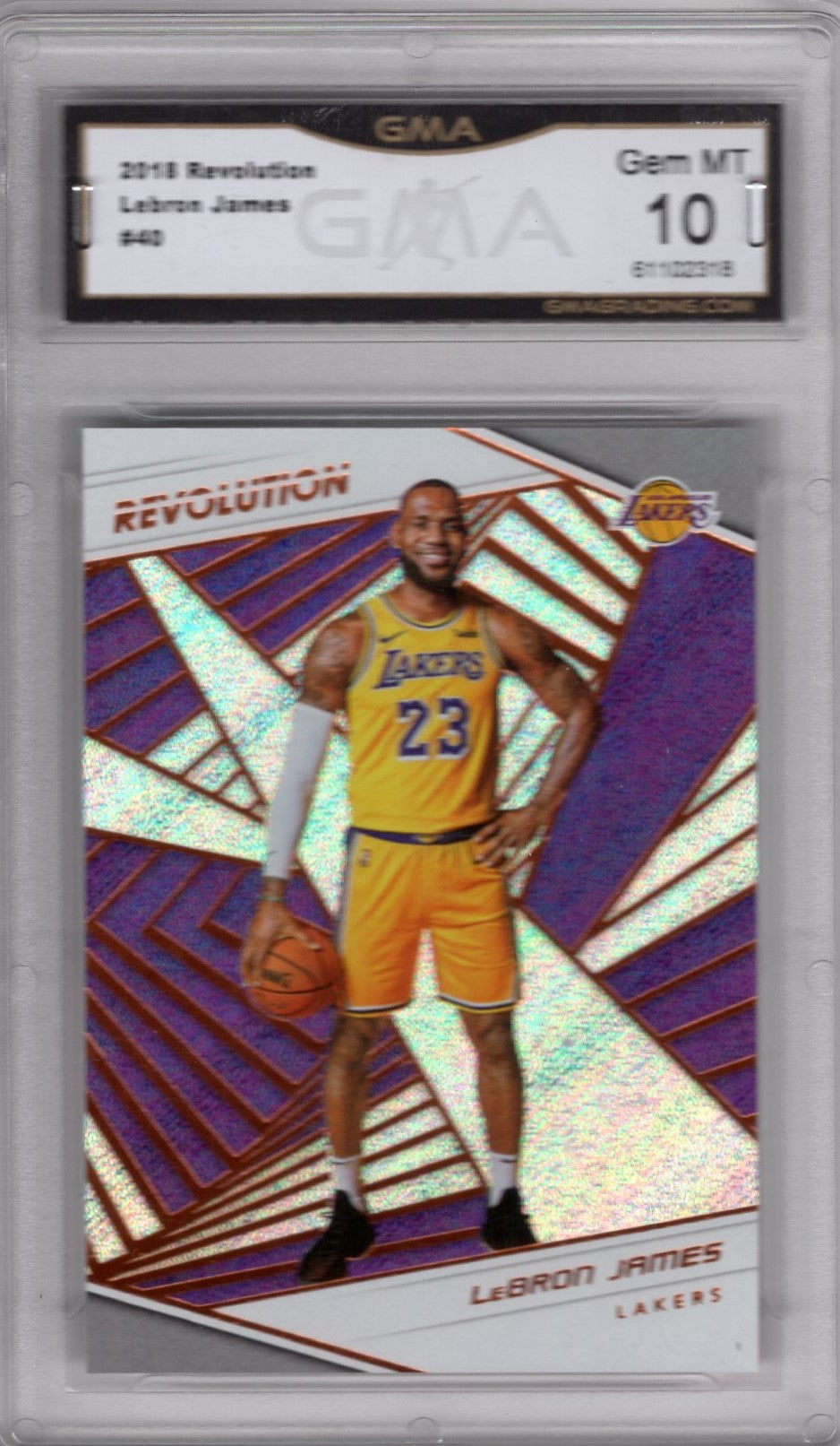 2018 PANINI REVOLUTION LEBRON JAMES #40 FIRST WITH LAKERS UNI.