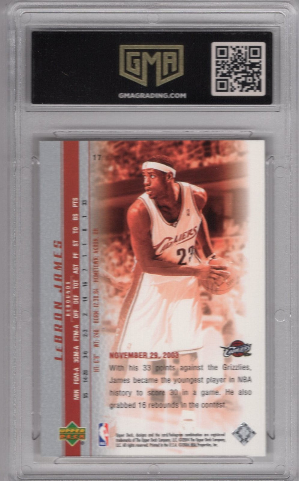 2003 UPPER DECK LEBRON JAMES #17 PHENOMINAL BEGINNING ROOKIE GEM MINT 10