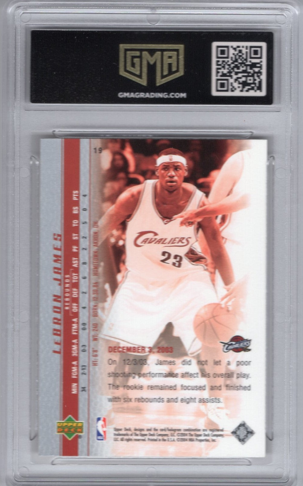 2003 UPPER DECK LEBRON JAMES #19 PHENOMENAL BEGINNING ROOKIE GEM MINT 10