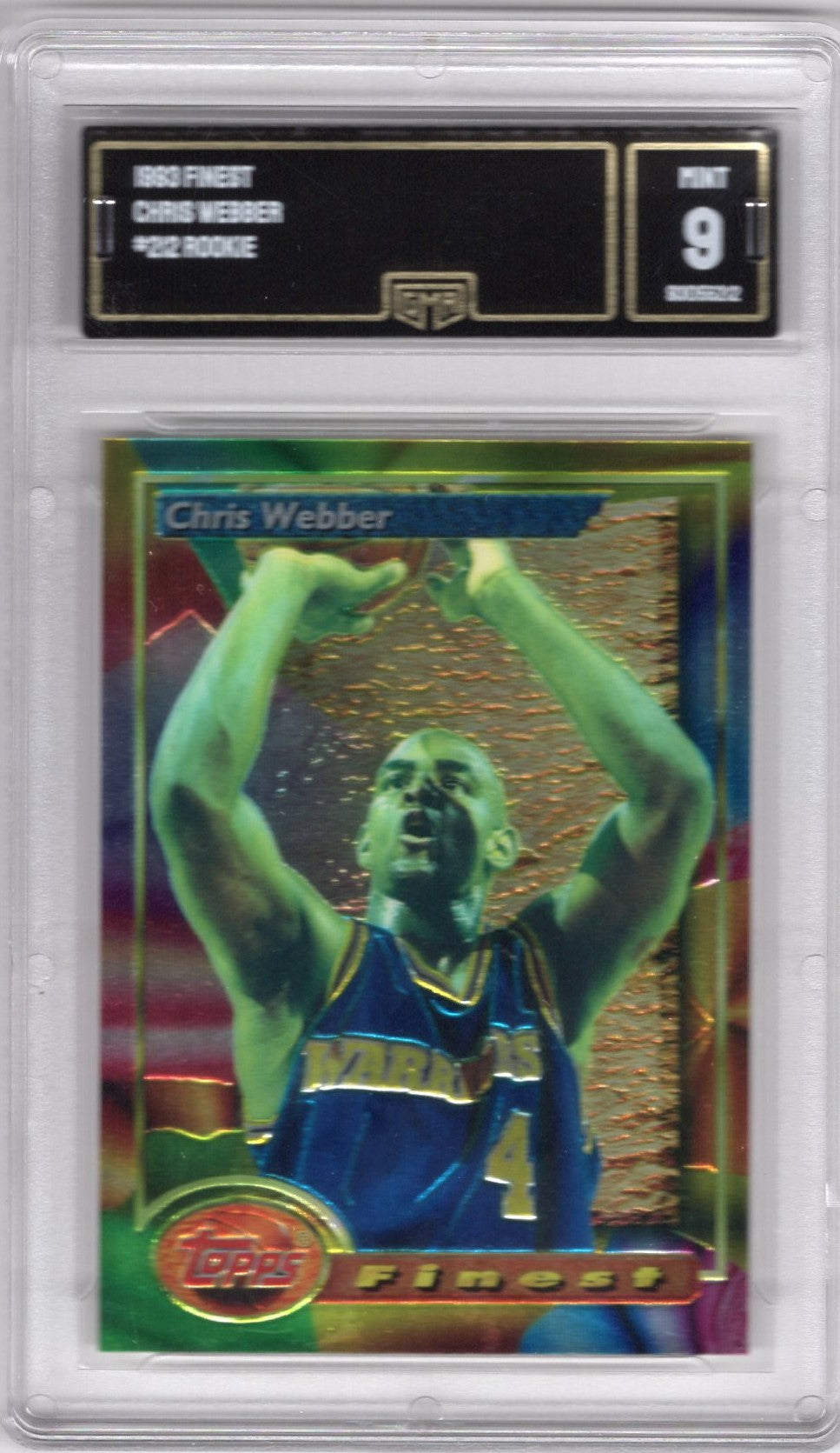 1993 TOPPS FINEST CHRIS WEBBER #212 ROOKIE CARD