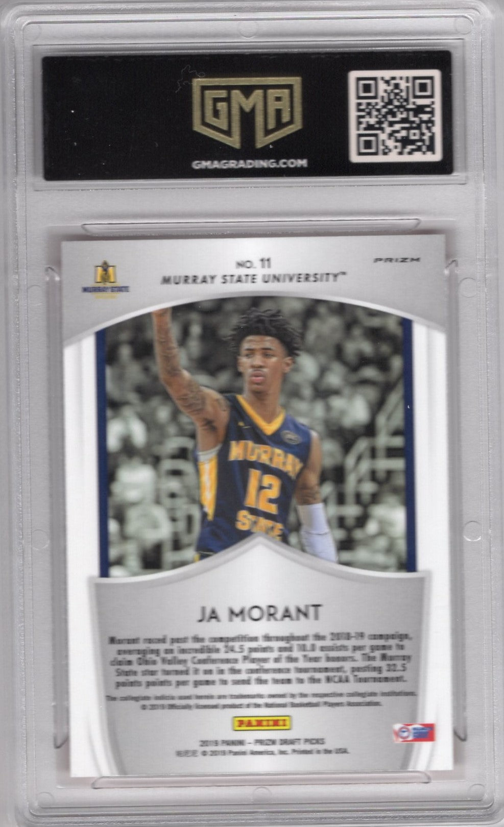 2019 PRIZM DRAFT PICKS JA MORANT #11 CRUSADE ORANGE PRIZM ROOKIE CARD GEM MINT 10