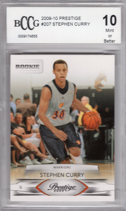 2009 PRESTIGE STEPHEN CURRY BCCG 10 MINT ROOKIE CARD