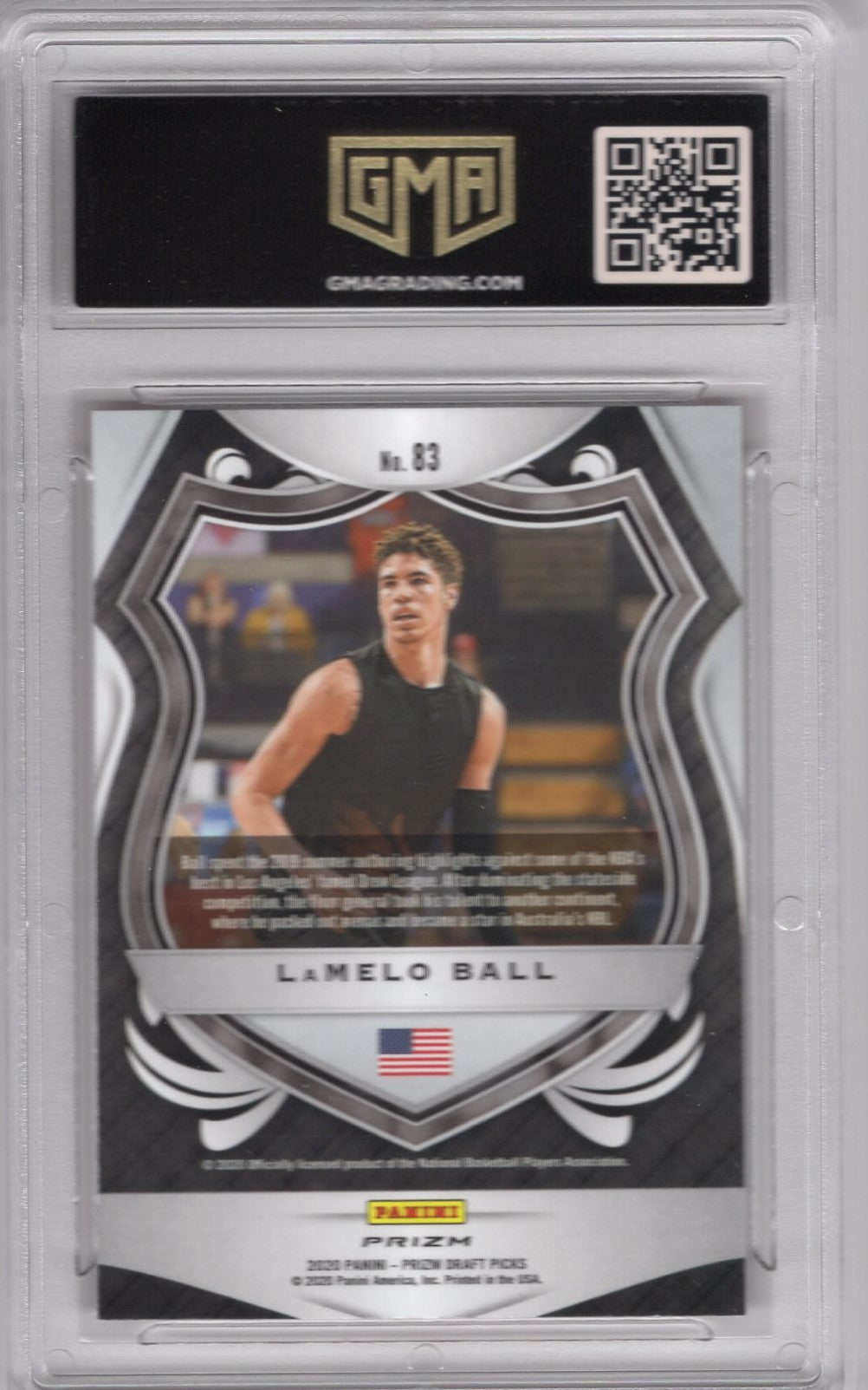 2020 PANINI PRIZM DRAFT PICKS LAMELO BALL #83 CRUSADE RED ICE ROOKIE PRIZM