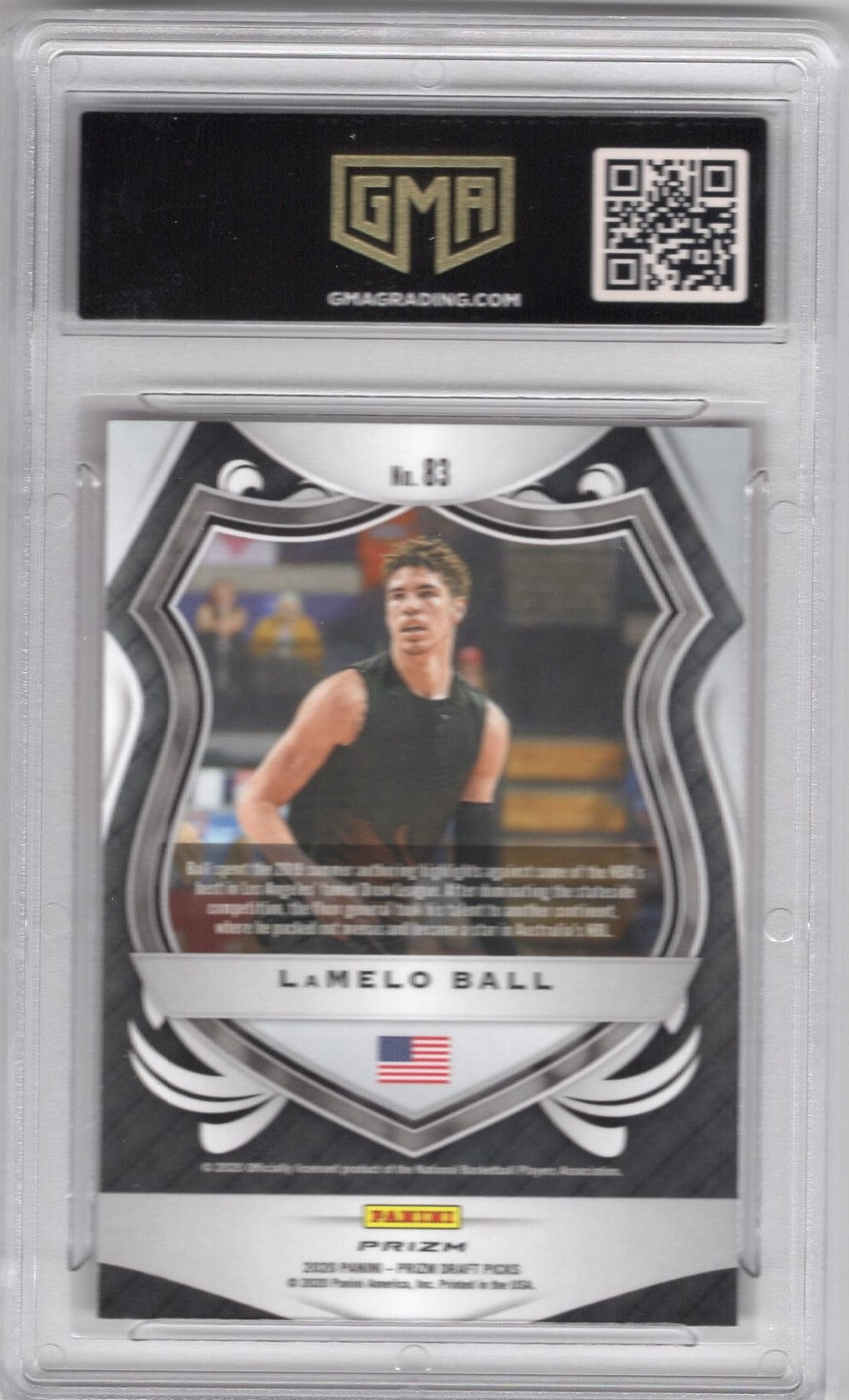 2020 PANINI PRIZM DRAFT PICKS LAMELO BALL #83 CRUSADE RED,WHITE ,AND BLUE PRIZM ROOKIE