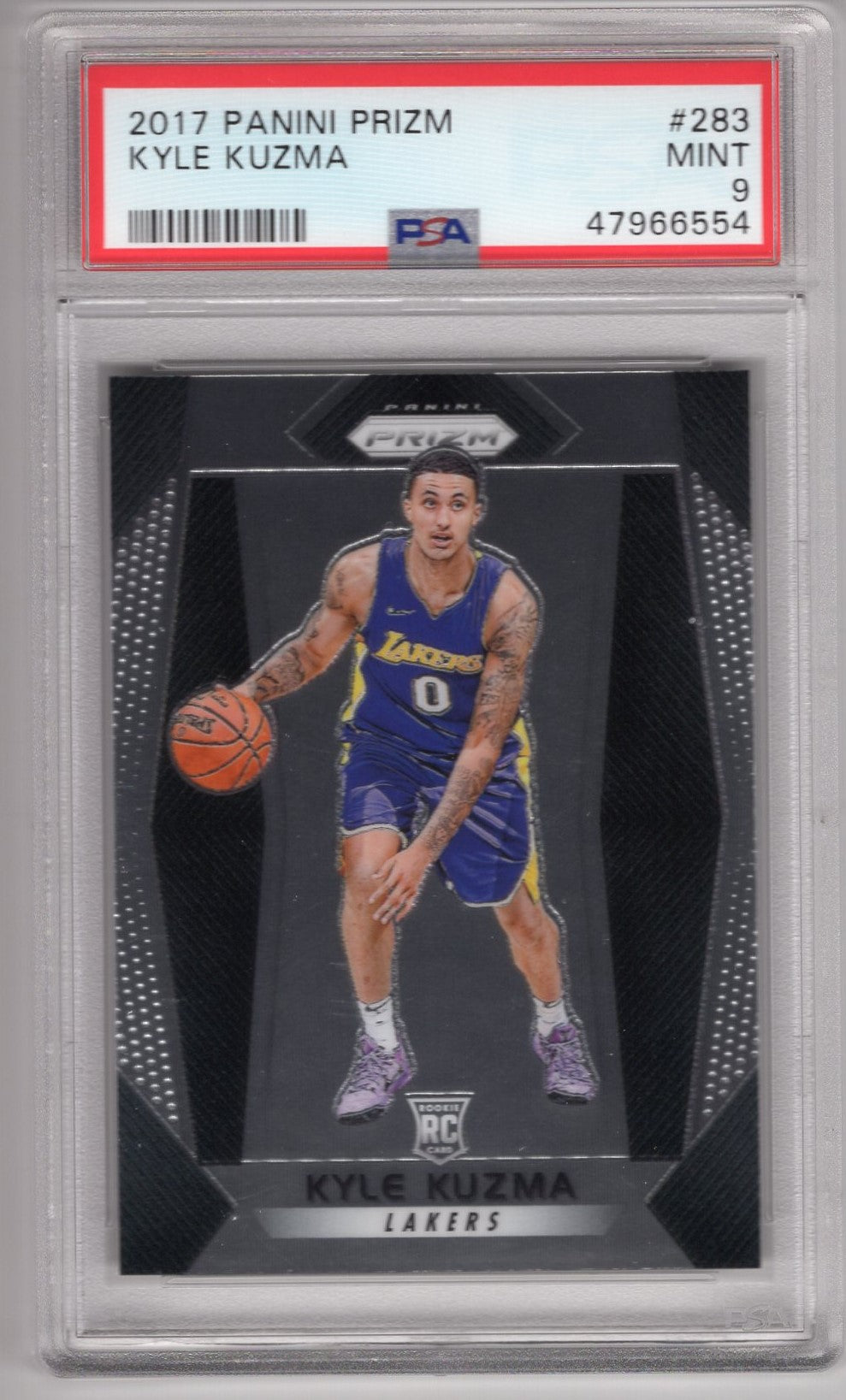 2017 PANINI PRIZM KYLE KUZMA #283 PSA 9 ROOKIE CARD