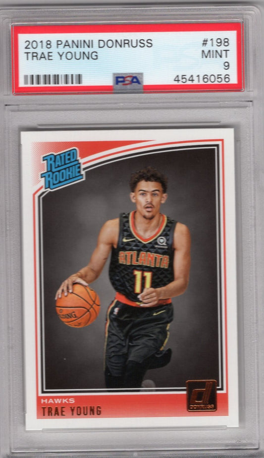 2018 DONRUSS TRAE YOUNG RATED ROOKIE PSA 9 #198