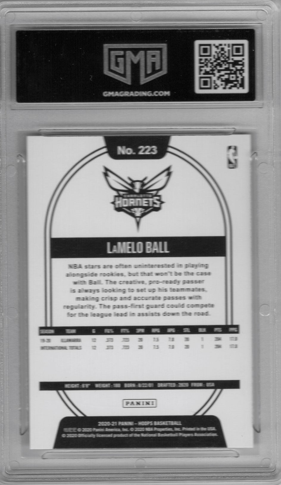 2020 NBA HOOPS LAMELO BALL #223 WINTER GOLD ROOKIE GEM MINT 10