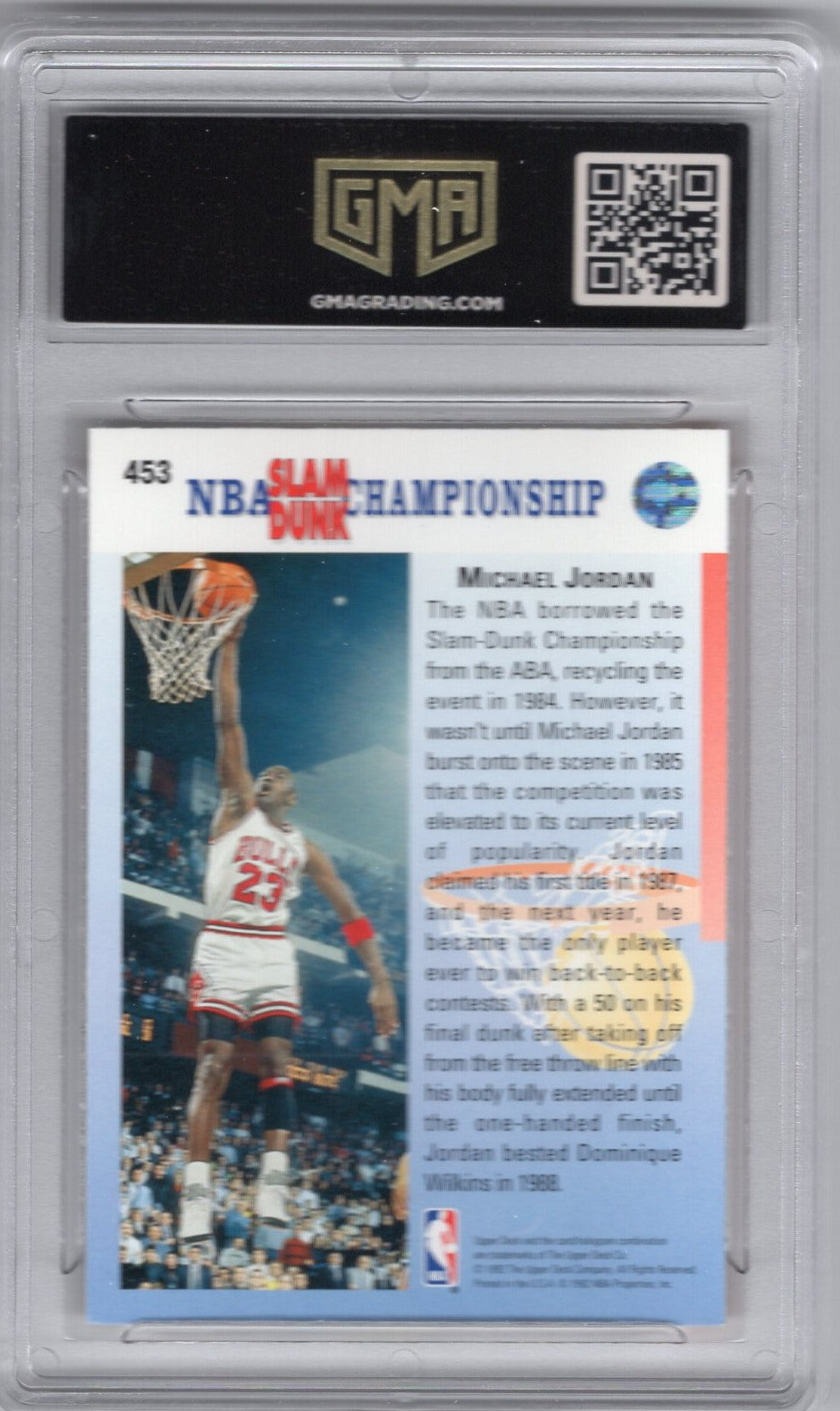 1992 upper deck Michael Jordan #453 SLAMDUNK