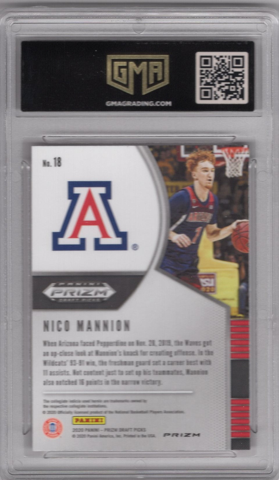 2020 PRIZM DRAFT PICKS NICO MANNION #18 PURPLE WAVE ROOKIE CARD