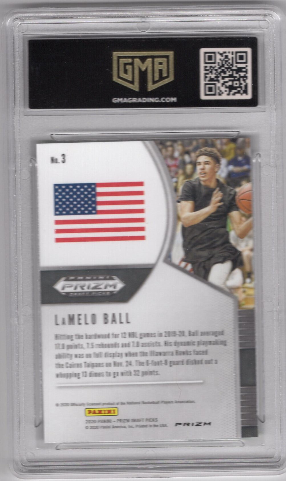 2020 PANINI PRIZM DRAFT PICKS LAMELO BALL #3 GREEN ROOKIE PRIZM