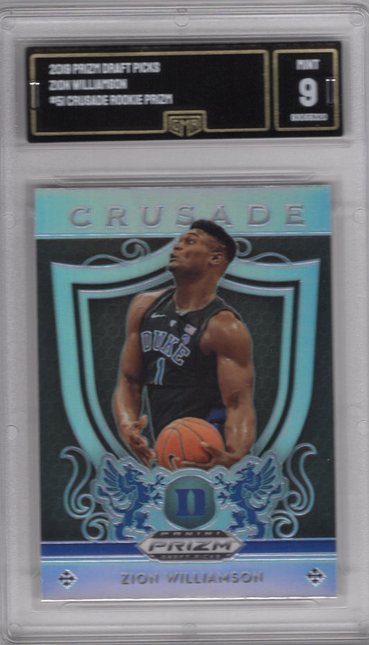 2019 PANINI PRIZM DRAFT PICKS ZION WILLIAMSON #51 CRUSADE SILVER PRIZM ROOKIE CARD