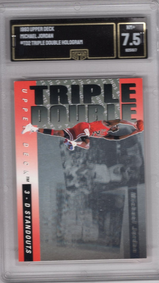 1993 UPPER DECK MICHAEL JORDAN #TD2 TRIPLE DOUBLE HOLOGRAM 3-D STANDOUTS