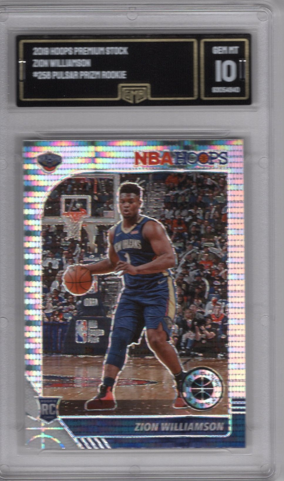 2019 NBA HOOPS ZION WILLIAMSON #258 PULSAR PRIZM ROOKIE CARD GEM MINT 10