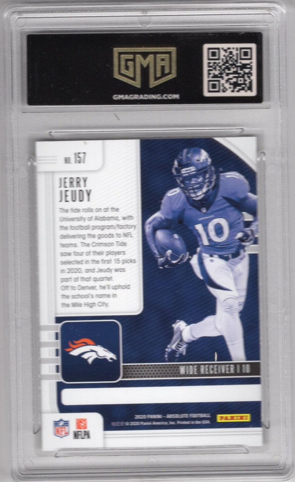 2020 ABSOLUTE FOOTBALL JERRY JEUDY SILVER SPECTRUM ROOKIE 48/199