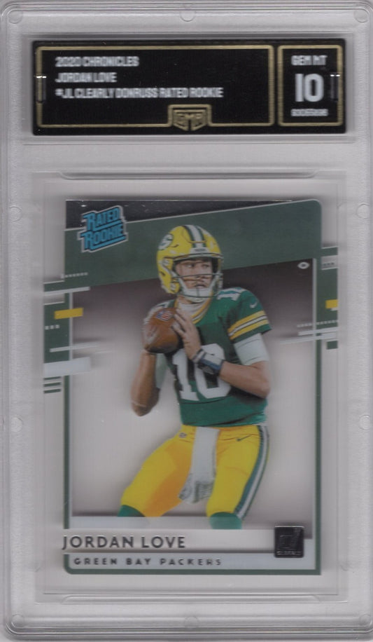 2020 CHRONICLES JORDAN LOVE #RR-JL RATED ROOKIE CLEARLY DONRUSS MINT 10