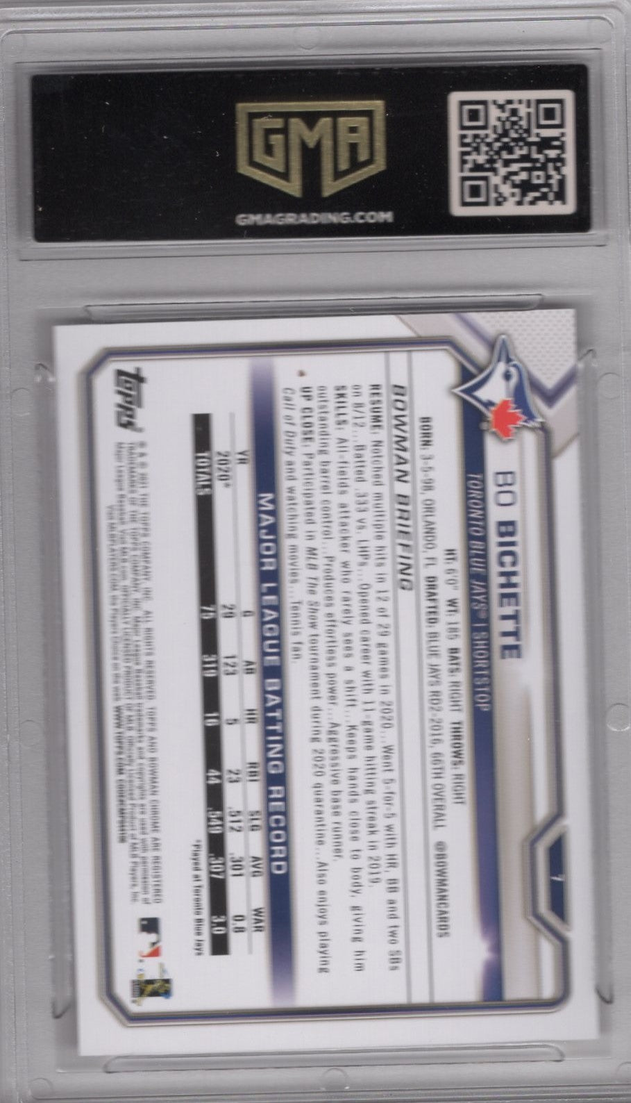 2021 BOWMAN BO BICHETTE PURPLE 6/250