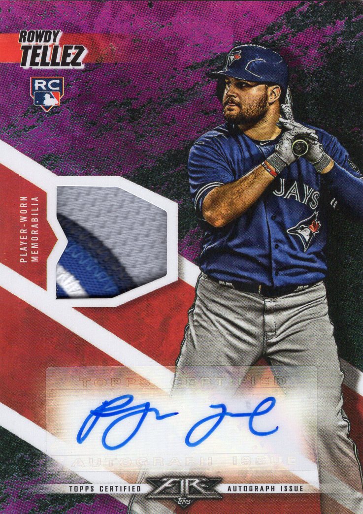 2019 TOPPS FIRE ROWDY TELLEZ ROOKIE PATCH AUTO 5/10 SSP 4 COLOR PATCH