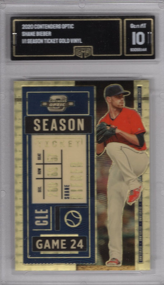 2020 CONTENDERS OPTIC SHANE BIEBER SEASON TICKET 1/1 GOLD VINYL GEM MINT